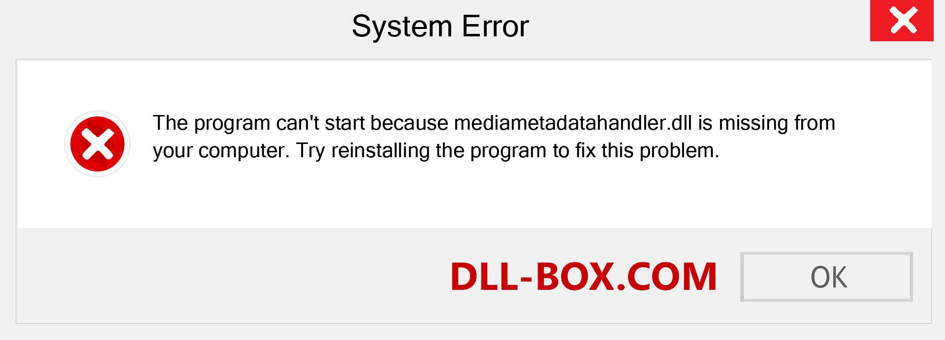  mediametadatahandler.dll file is missing?. Download for Windows 7, 8, 10 - Fix  mediametadatahandler dll Missing Error on Windows, photos, images